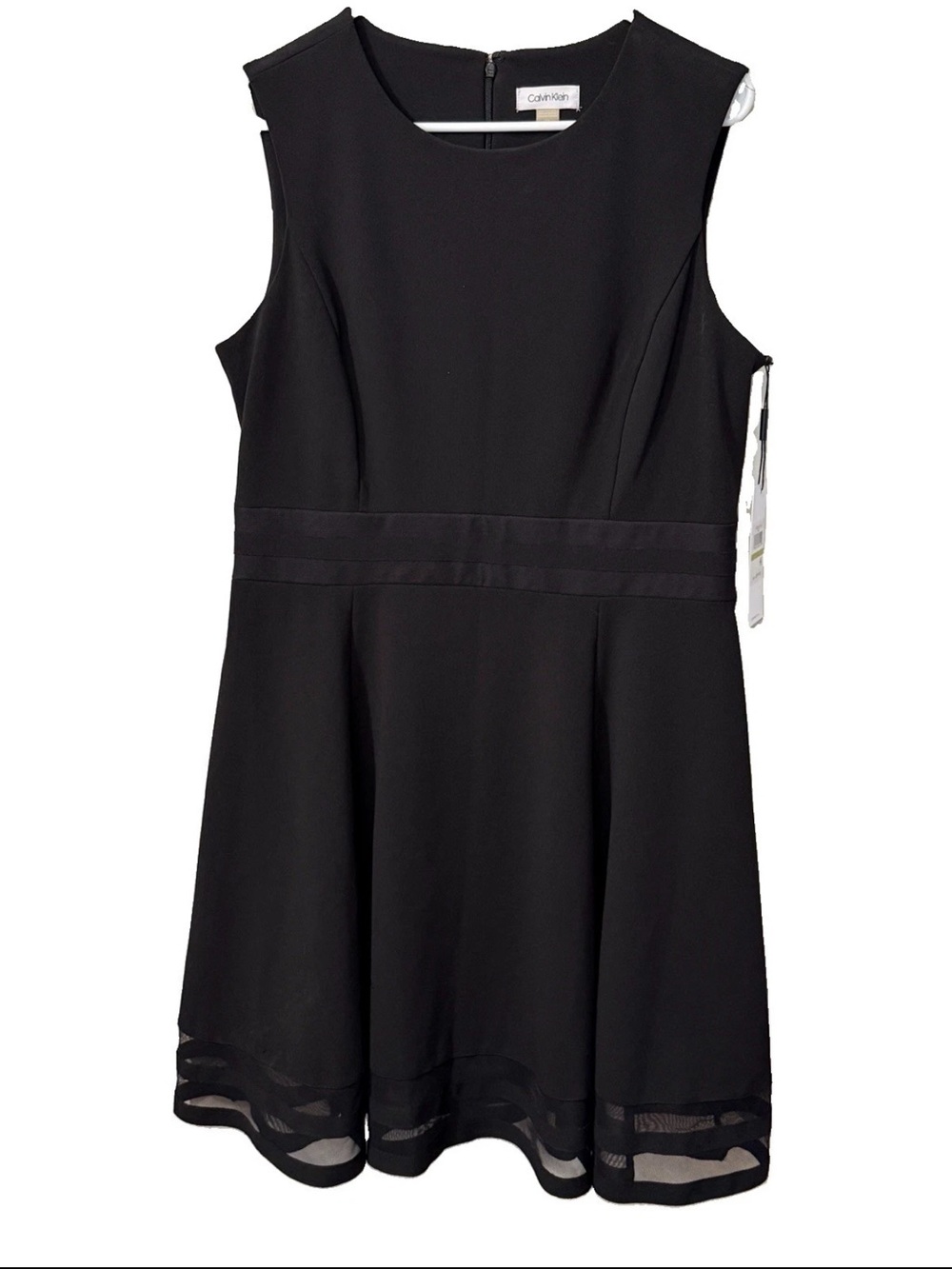 NWT Calvin Klein Black Sleeveless Fit-and-Flare Mini Dress